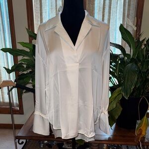 Adrienne Landau White Blouse Chic Top